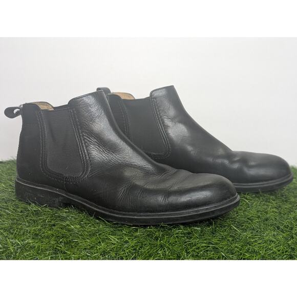 Sebago Drake Men 10.5 Dry Sides Chelsea Boots Black Leather Waterproof Work Shoe - Picture 1 of 16